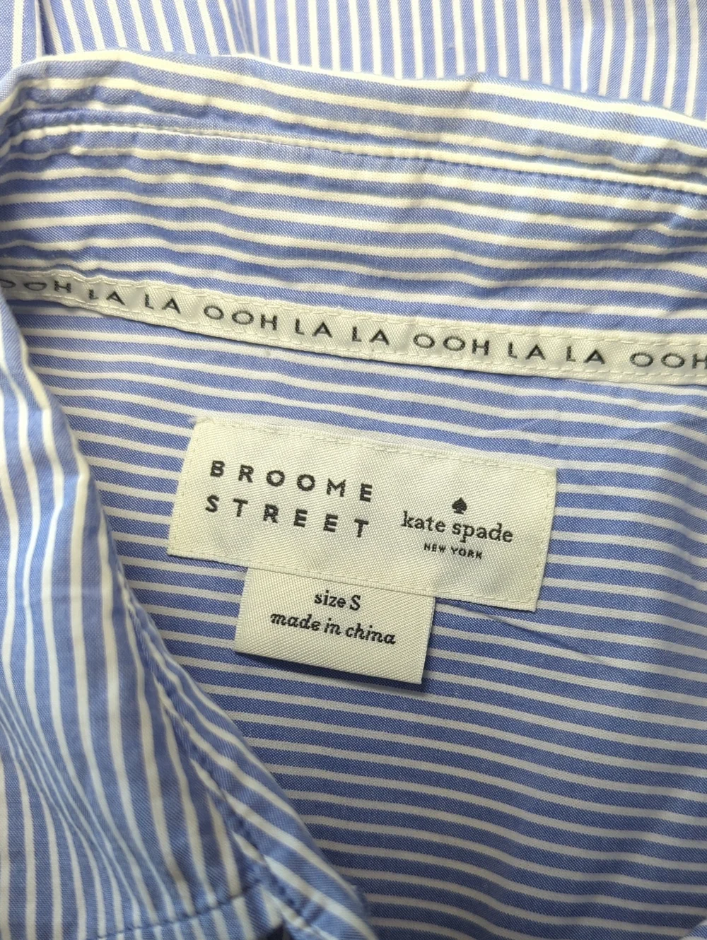 Kate Spade Broome Street Striped Poplin Swing Shirt Dress Blue White Stripe